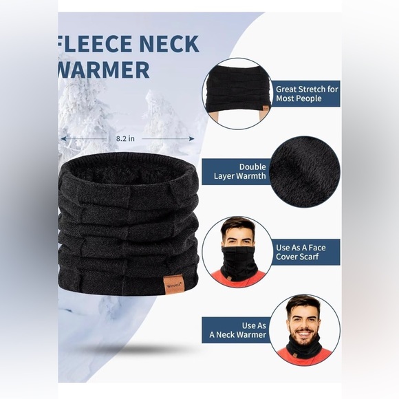 2024 Mens Hat Scarf and Gloves Set Winter, 3 in 1 Warm Set - Picture 5 of 8